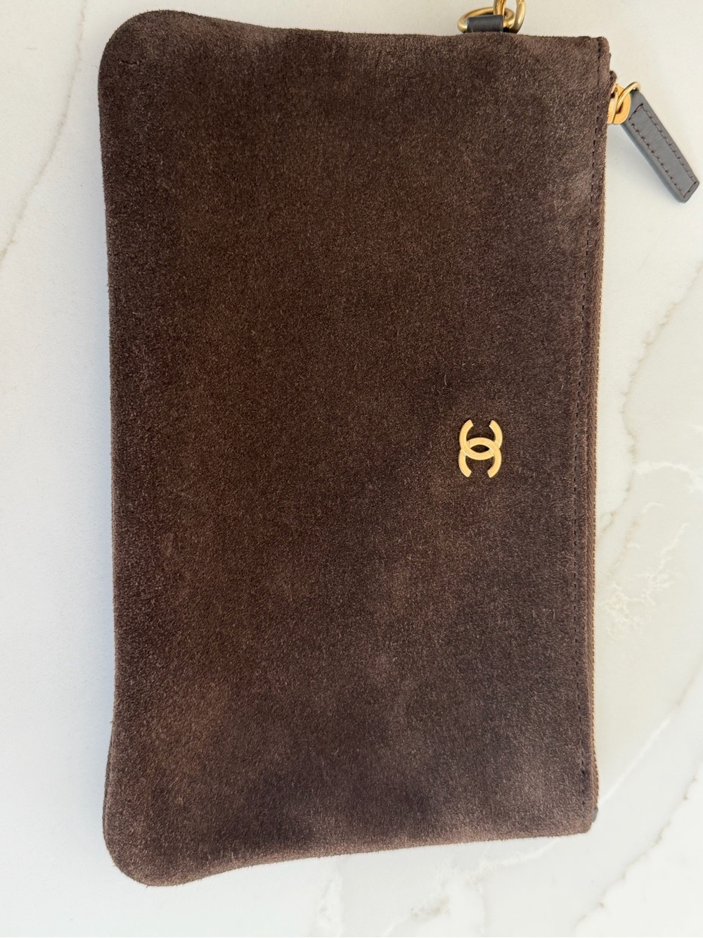 CHANEL 25 Dark Brown Suede Hobo with Gold Chain and CC Charm MEDIUM - Picture 11 of 15